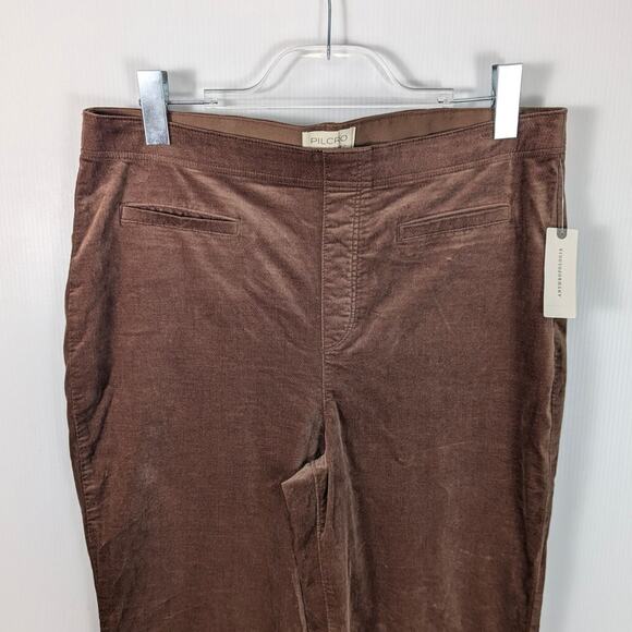 Anthro Pilcro Velvet Pull On Mid Rise Retro Flare Jeans Fawn 32 NEW Hippie - Picture 4 of 10
